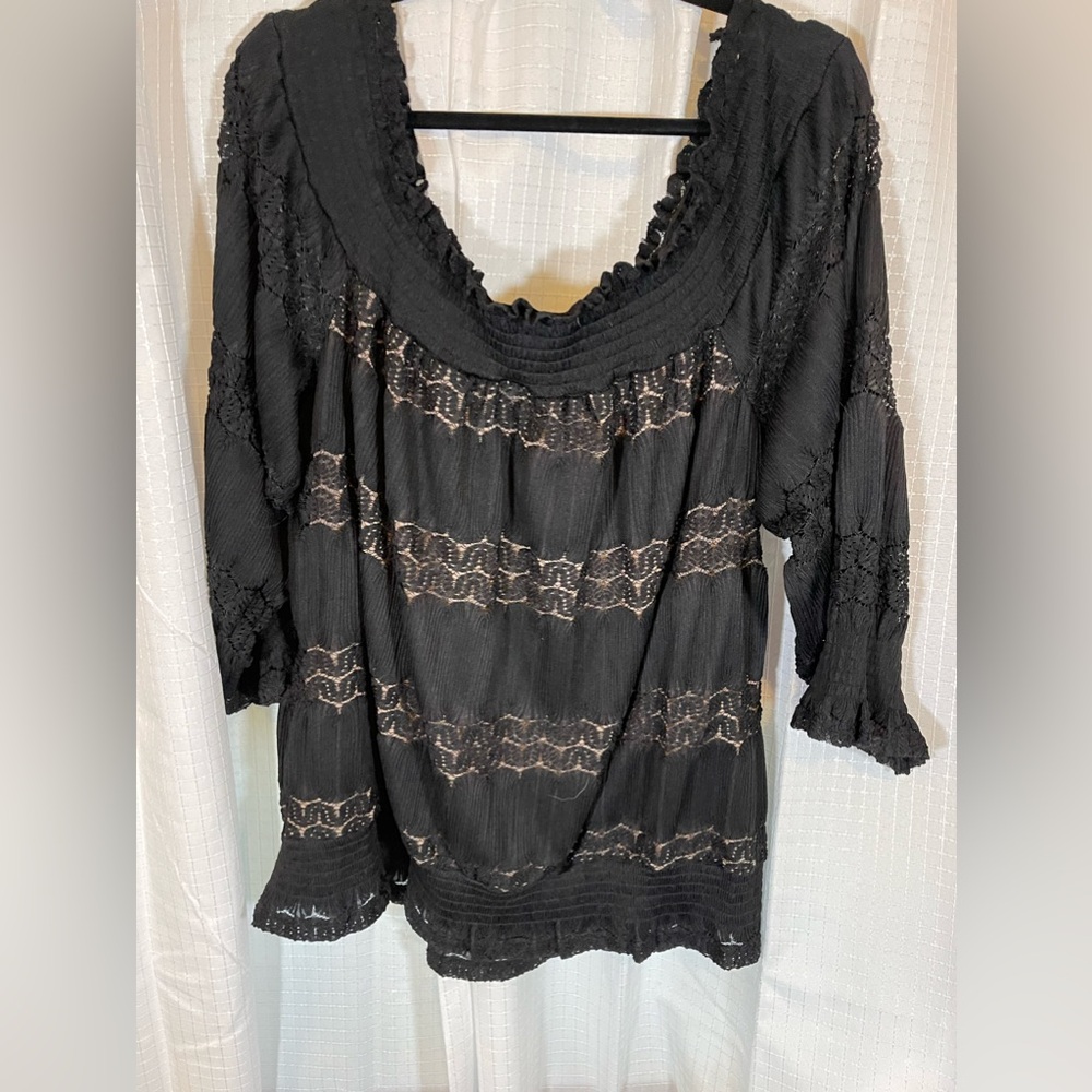 NWT City Chic off shoulder black top with stretch